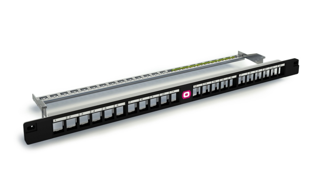 Panel 24 puertos RJ 45 0.66u vacio con administrador