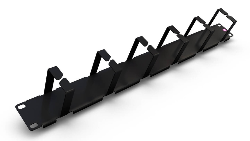Panel pasahilos 19" 1u 5 bridas vertical negro